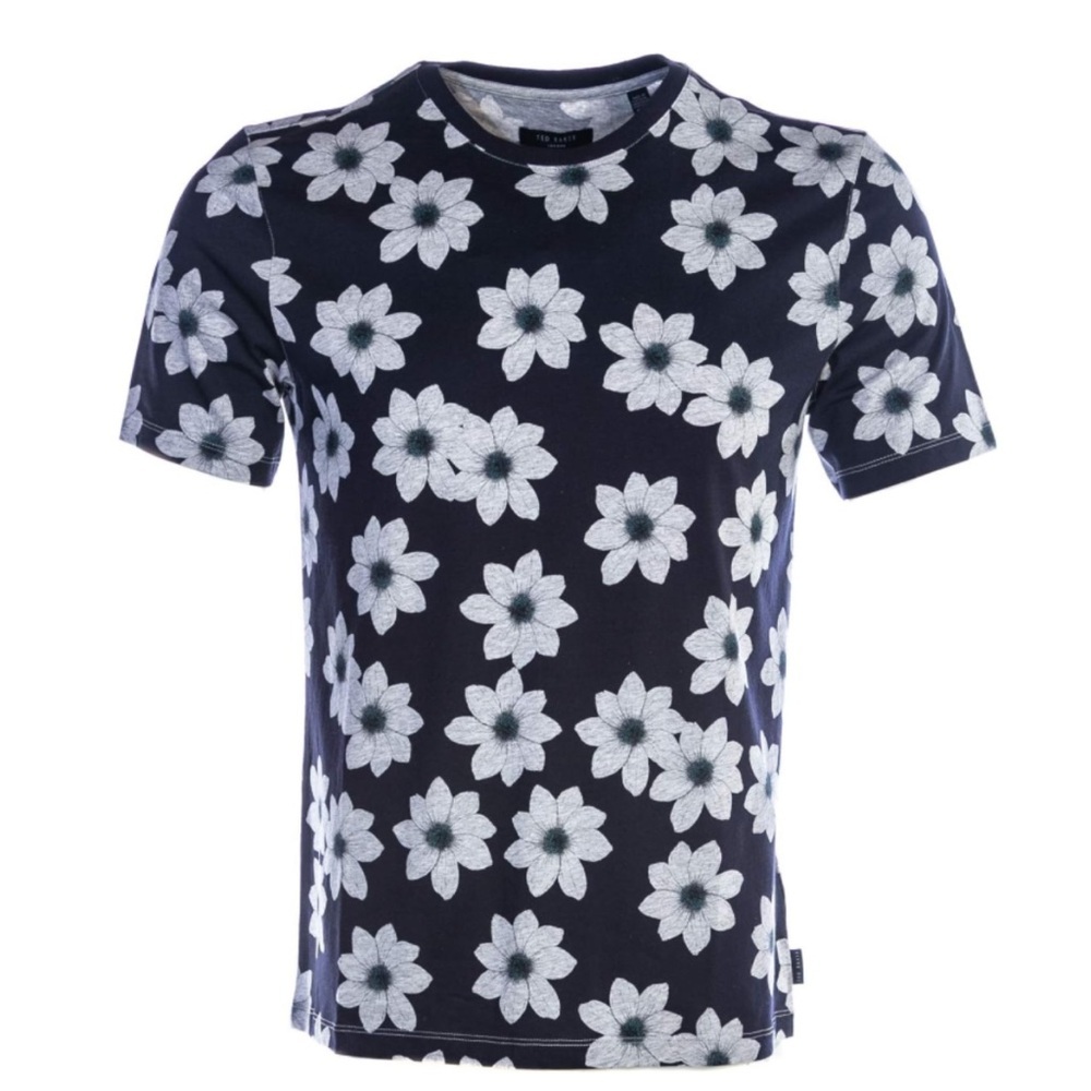 Ted Baker Navy and White Floral Top